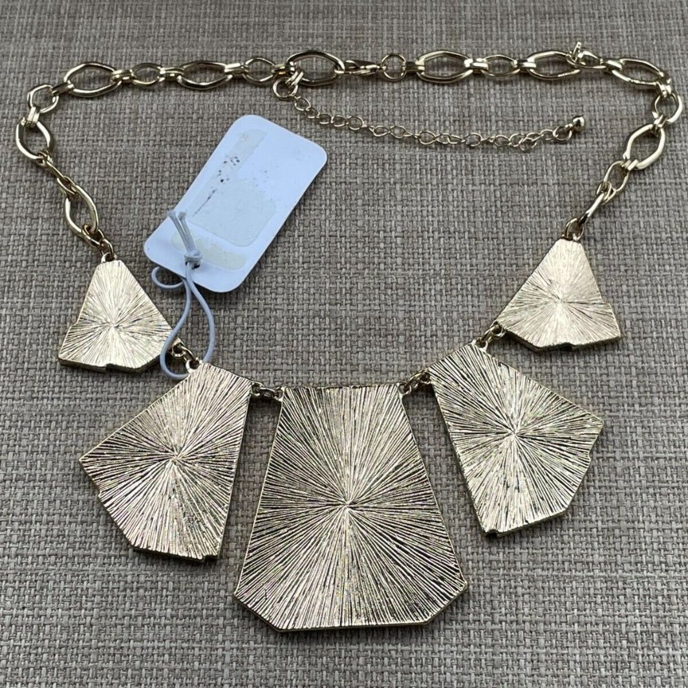 Sonya Reene Women Necklace Blue/Gold Tone Statement Necklace Jewelry New - Picture 5 of 7